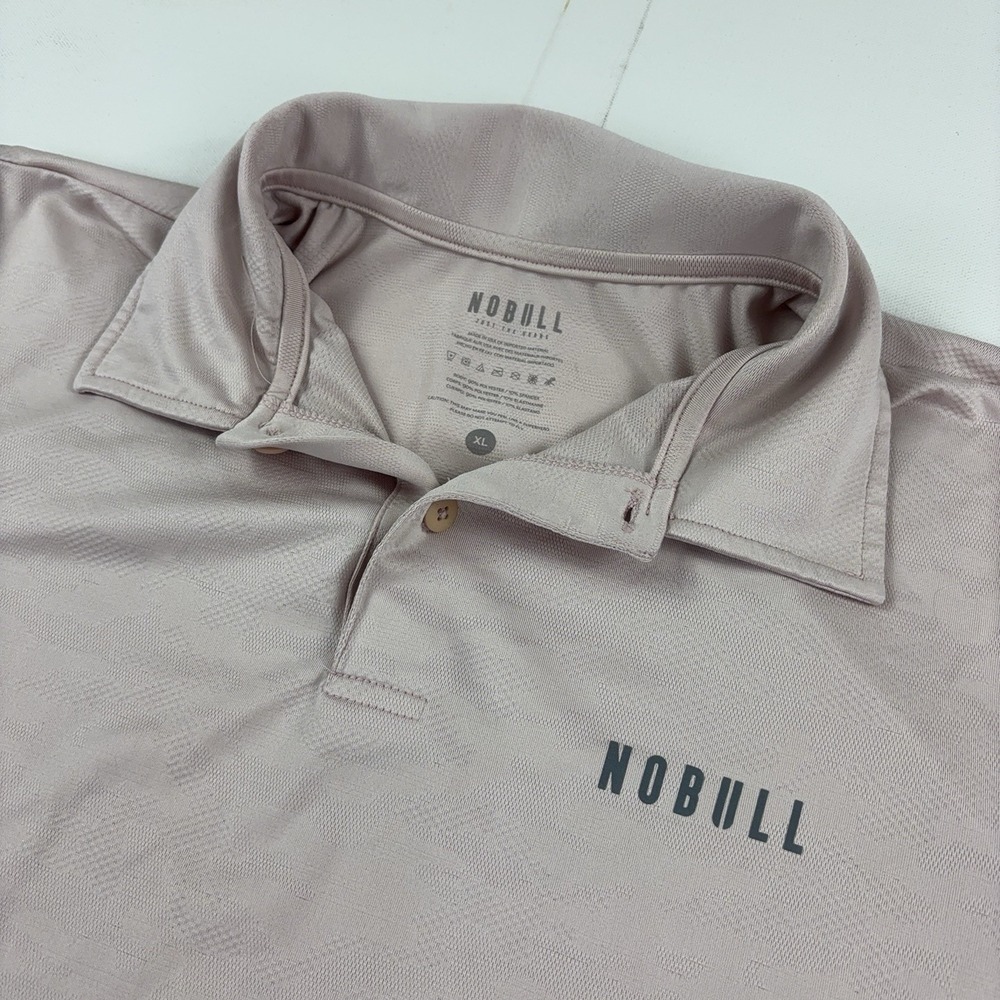 NOBULL Polo Shirt Mens XL Pink Performance Lightweight Gym Training Short Sleeve